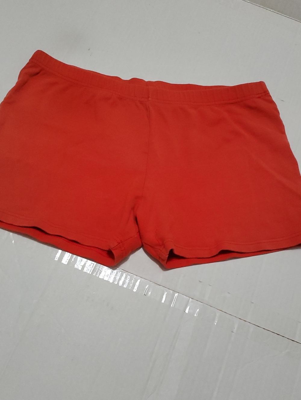 Trendy Girl Y2K Burnt Orange Stretch Knit Shorty Shorts M